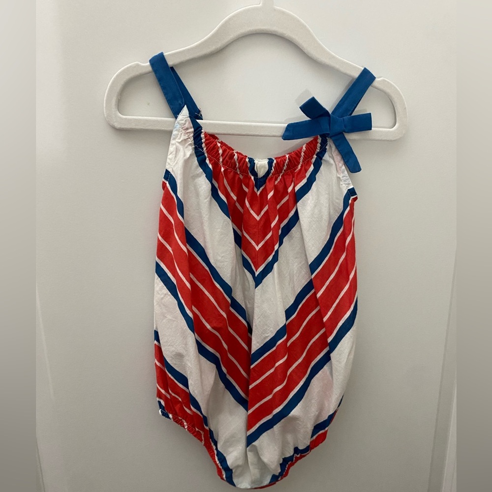 Pink Chicken Patriotic Bubble- 12-18 Month